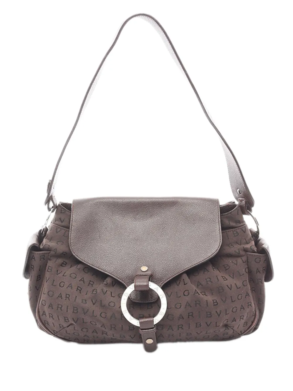 Bvlgari Pre-Owned Borsa a spalla Logomania Flap in tela 2010-2026 - Marrone