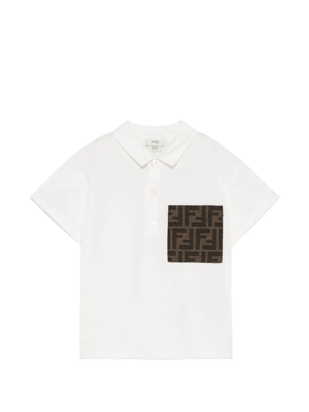 Fendi Kids FF-jacquard pocket polo shirt - Weiß
