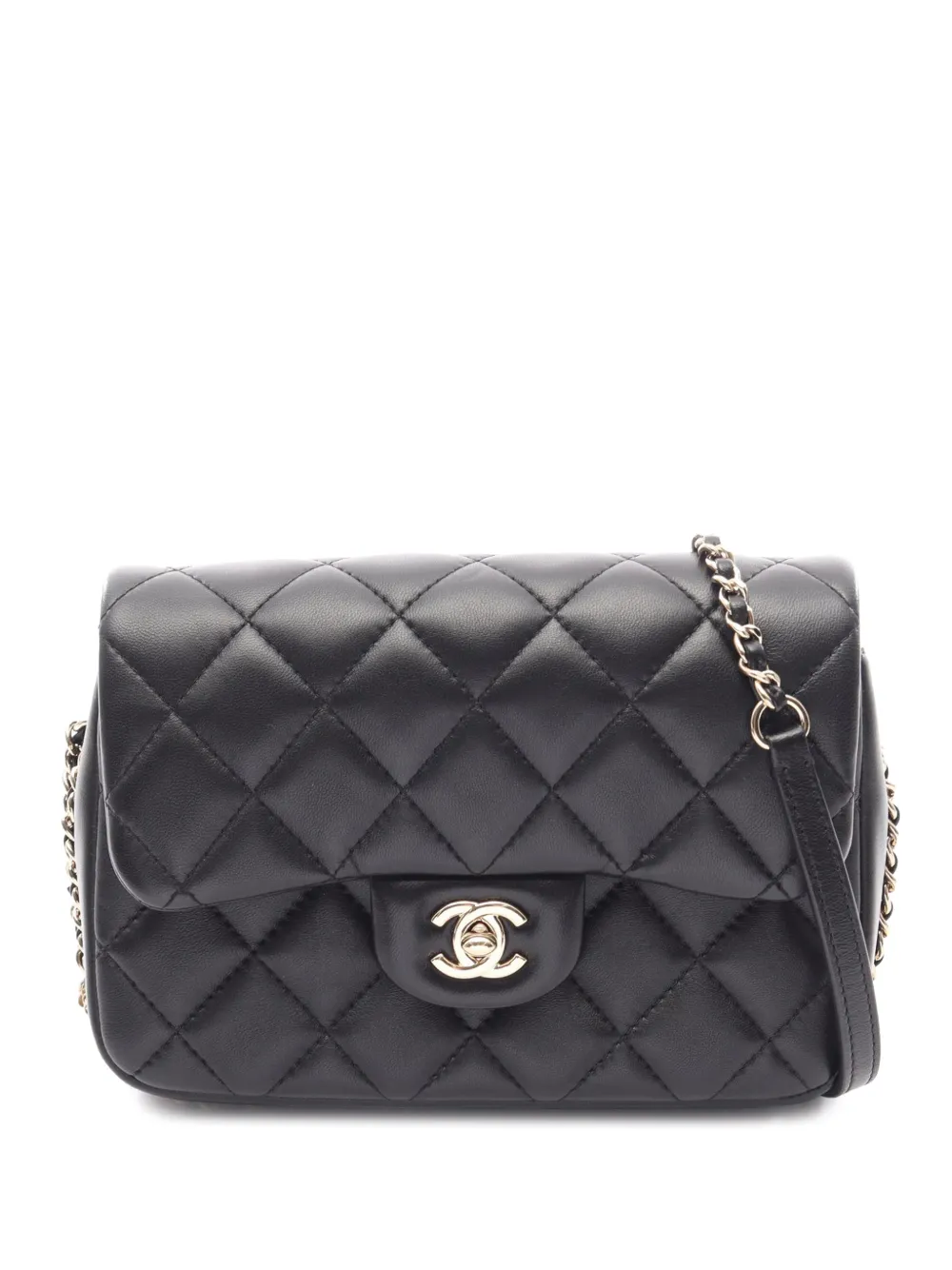CHANEL Pre-Owned Borsa a tracolla My Precious Pearls in pelle di agnello trapuntata con battente e catena 2019 - Nero