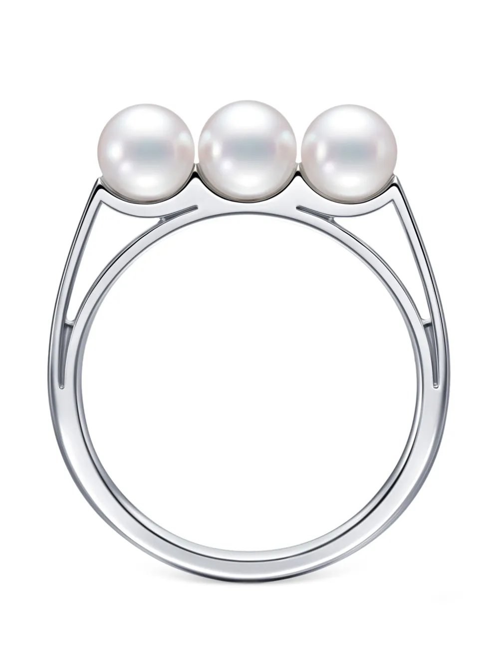 TASAKI Anello Balance Light con perle - Argento