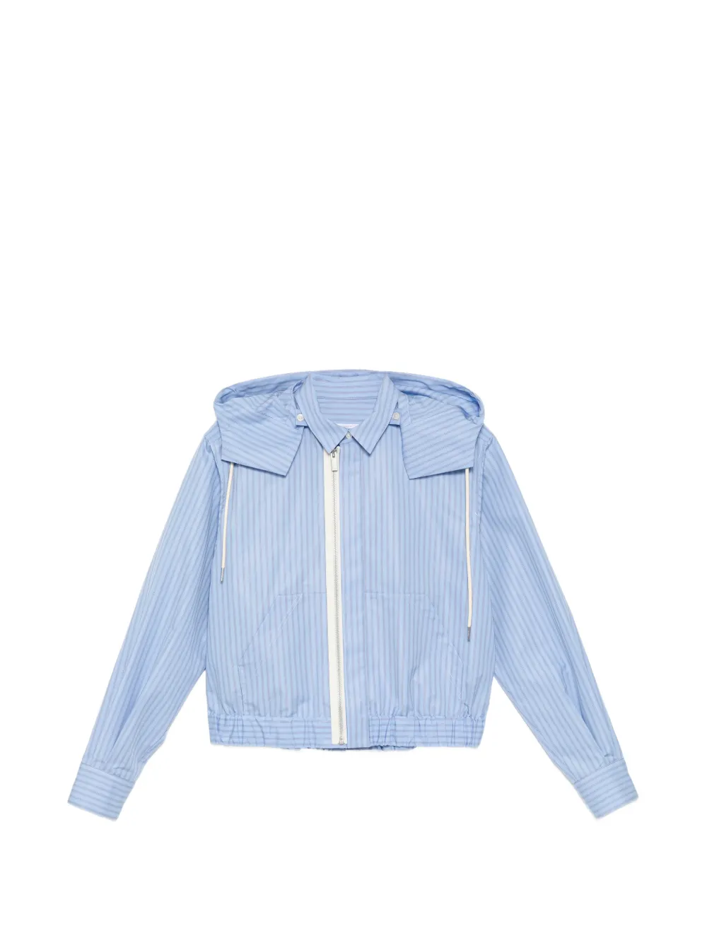 Sacai ストライプ フーデッド ジャケット | ブルー | FARFETCH JP