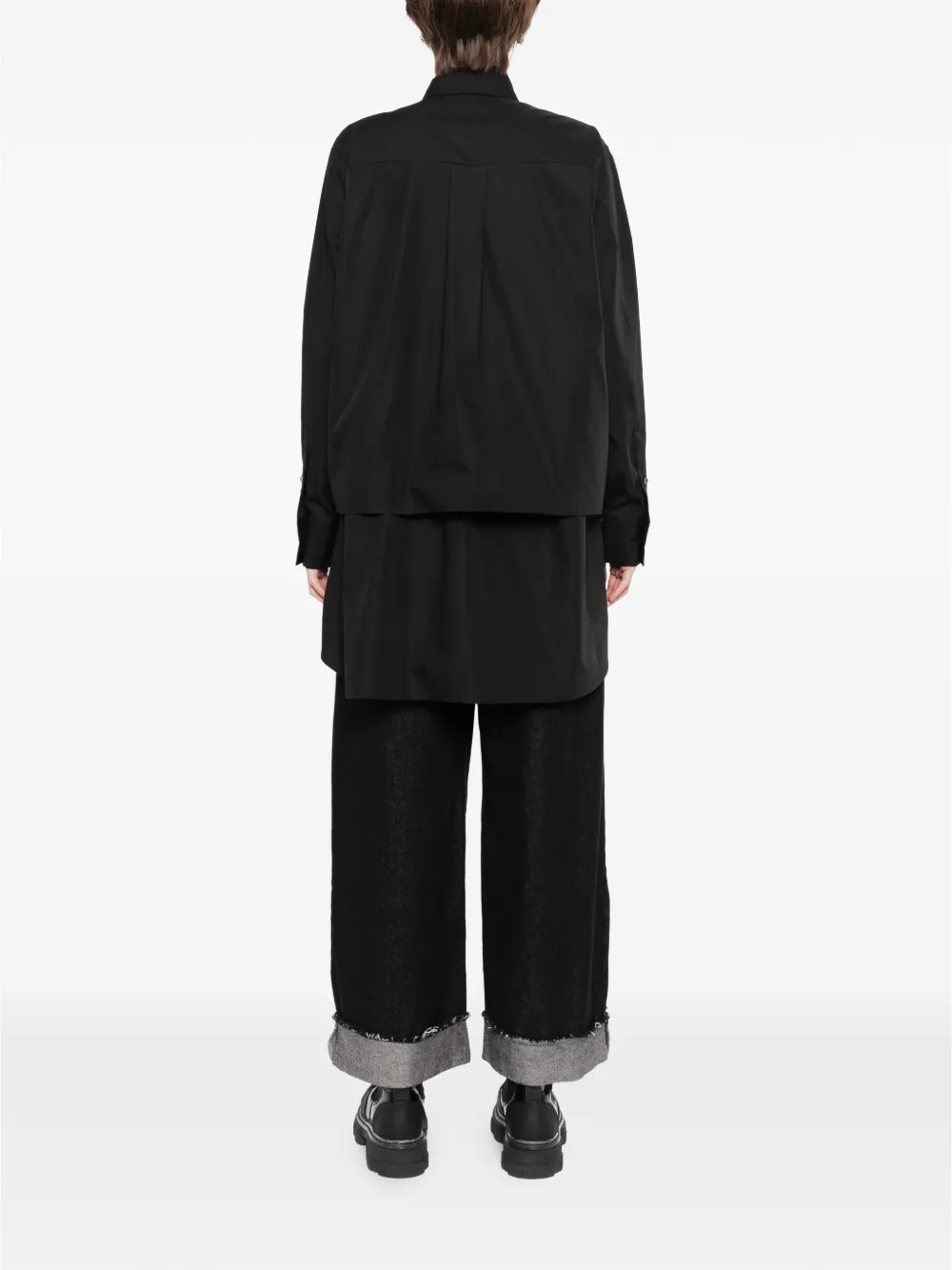 sacai Gelaagde blouse met strik Zwart