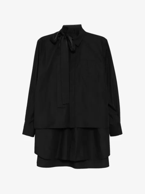 sacai camisa a capas con lazo