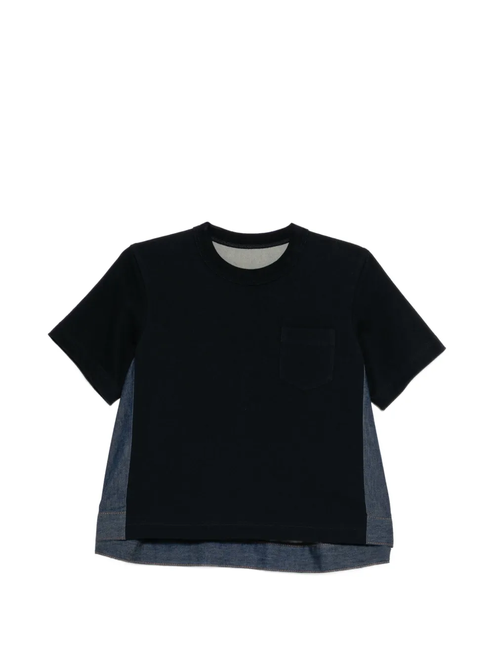 sacai denim x cotton T-shirt - Blau