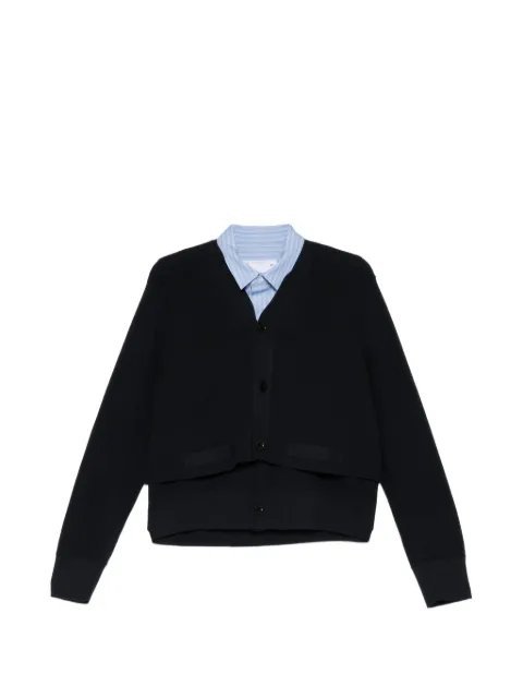 sacai cárdigan con diseño a capas y cuello en V