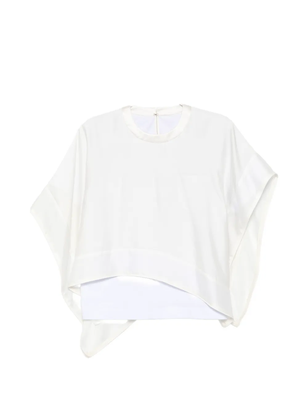 sacai layered-design crew-neck top - Bianco