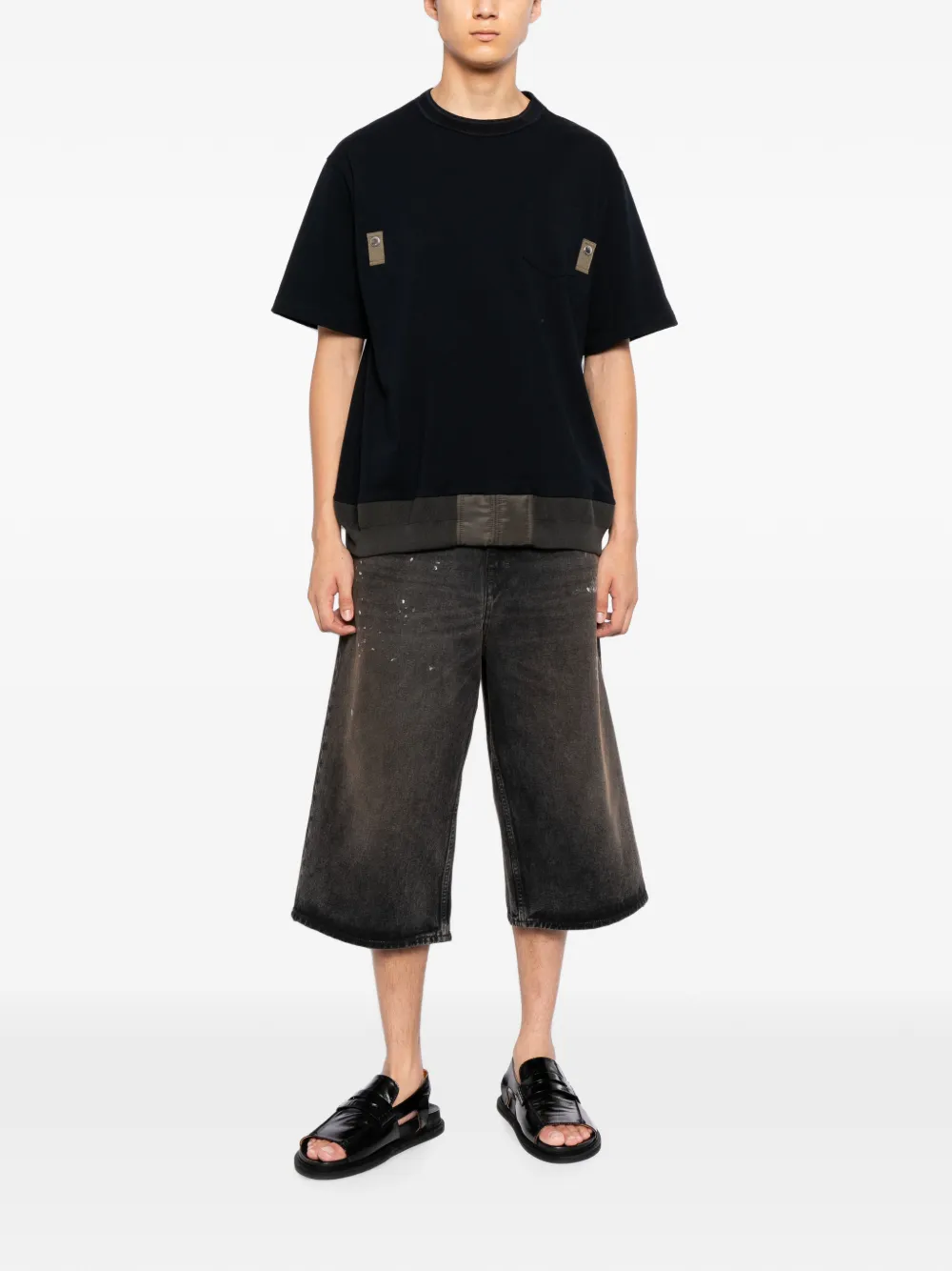 sacai Katoenen T-shirt Blauw
