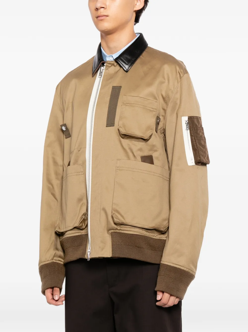 Sacai Cotton Chino Blouson | Neutrals | FARFETCH