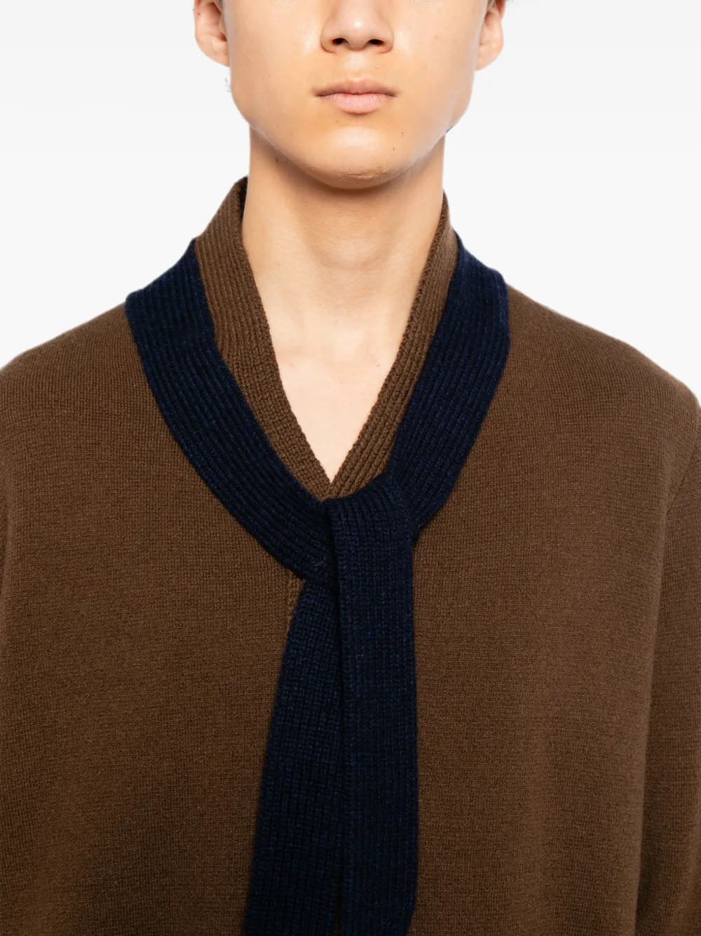 sacai Vest met knopen en sjaal-detail Bruin