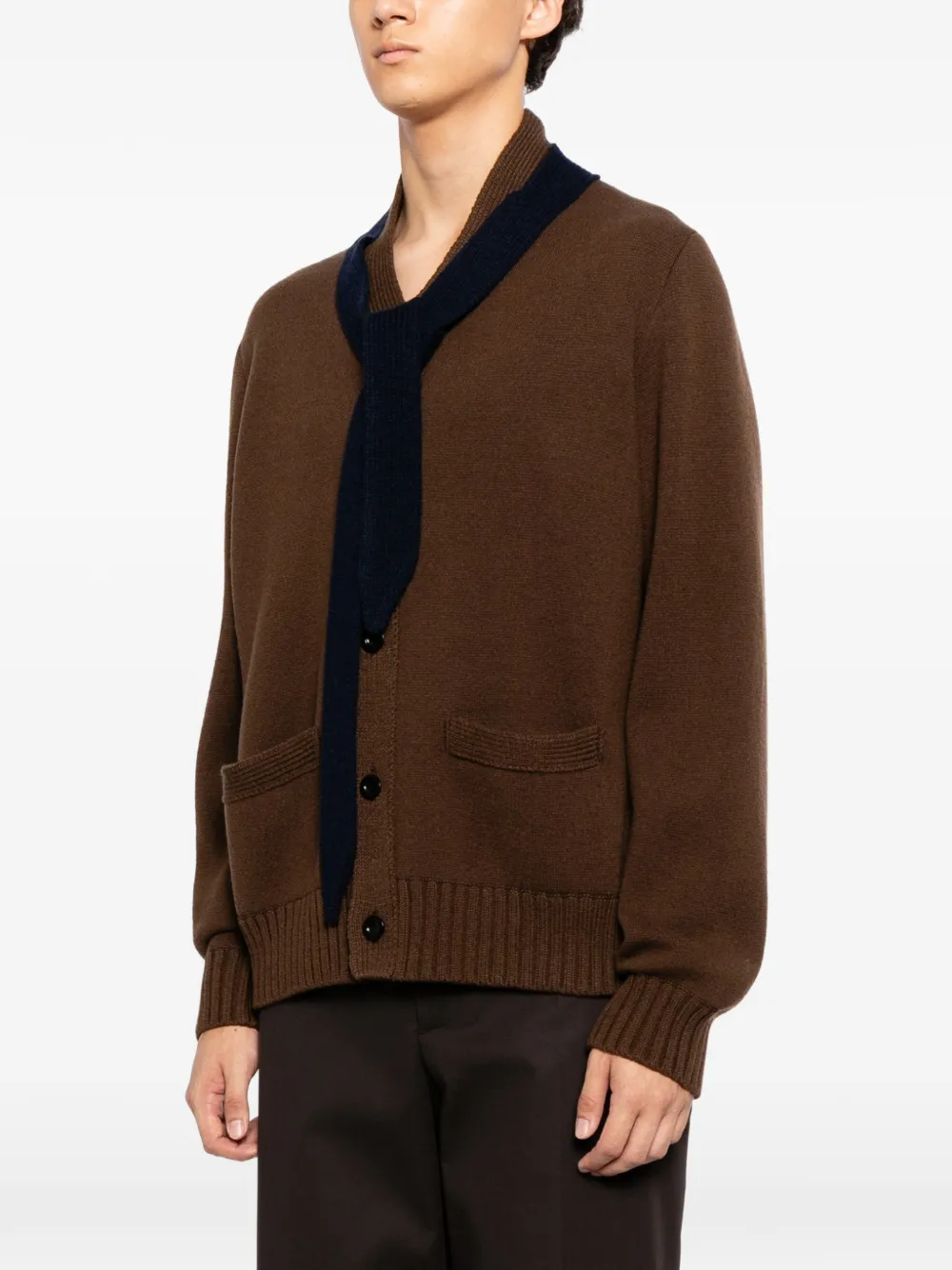 sacai Vest met knopen en sjaal-detail Bruin