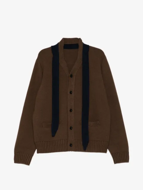 sacai كارديغان صوف منسوج