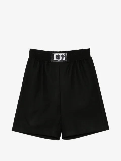 sacai logo-patch shorts