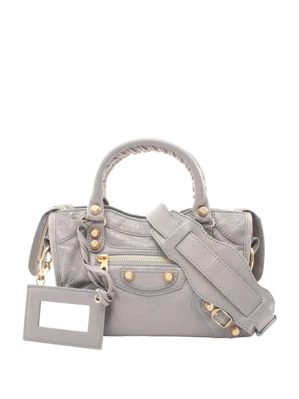 Balenciaga Pre-Owned Borsa a tracolla Motocross City Giant 21 mini in pelle di agnello 2012-2020 - Grigio
