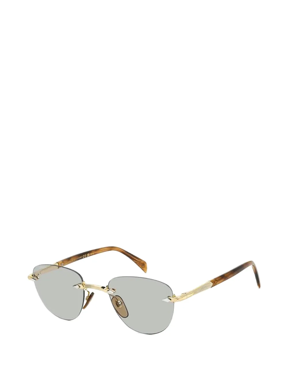 Eyewear by David Beckham Zonnebril met randloos geometrisch montuur Goud
