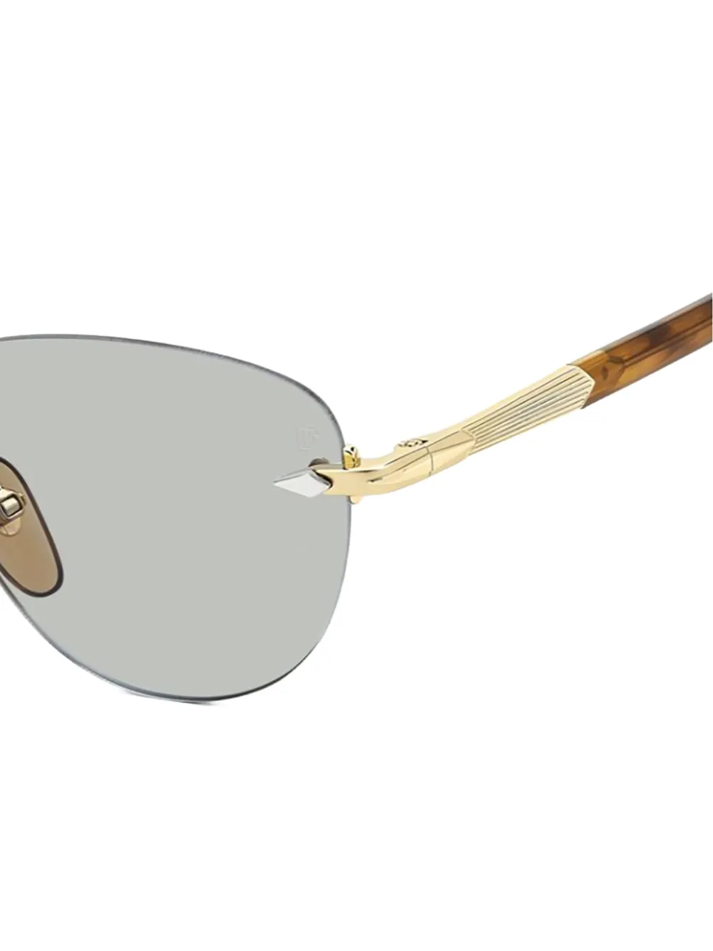 Eyewear by David Beckham Zonnebril met randloos geometrisch montuur Goud