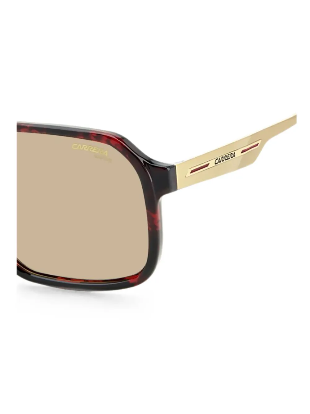 Carrera Victory zonnebril met vierkant montuur en schildpadschild design Bruin