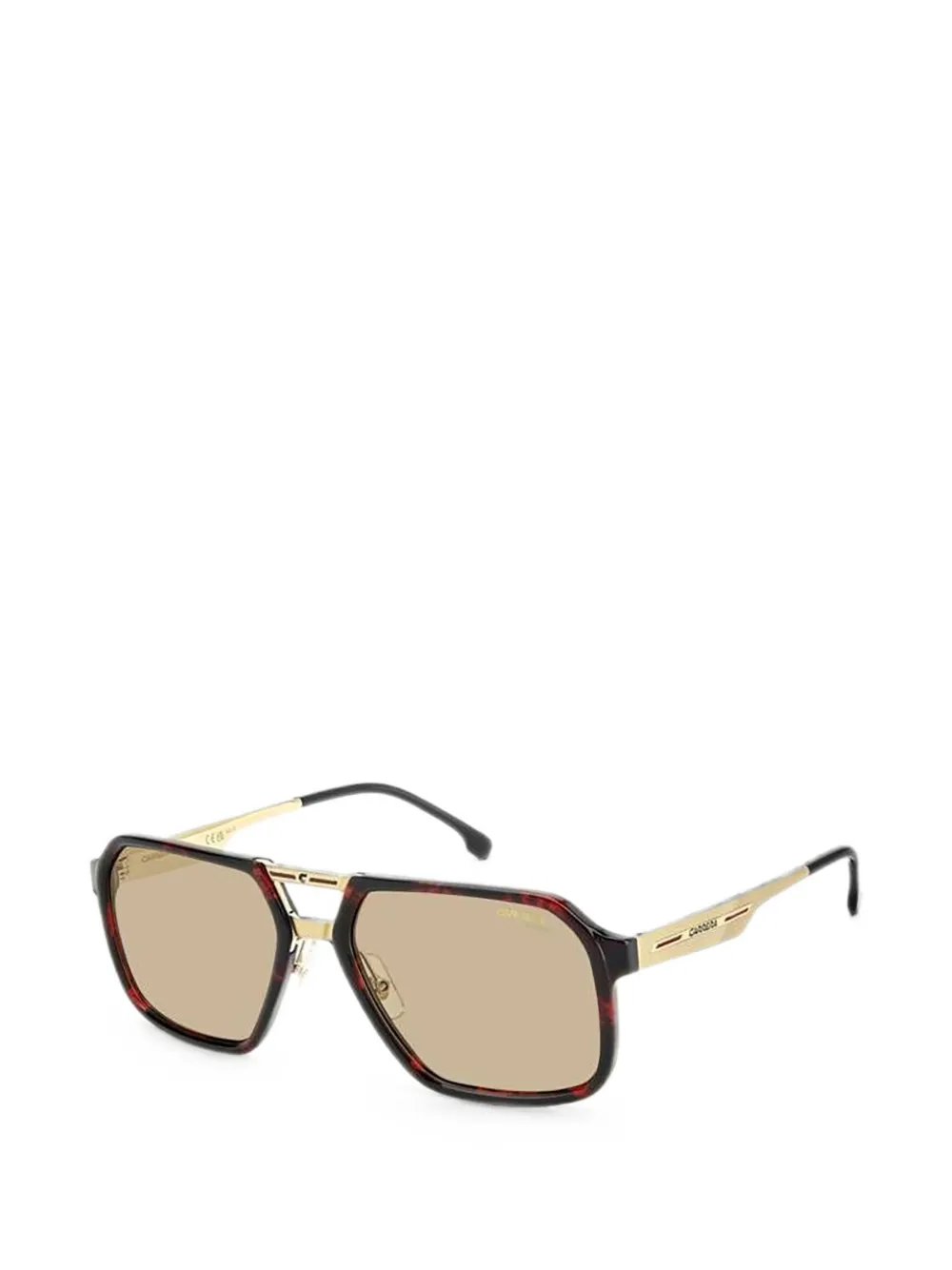 Carrera Victory zonnebril met vierkant montuur en schildpadschild design Bruin