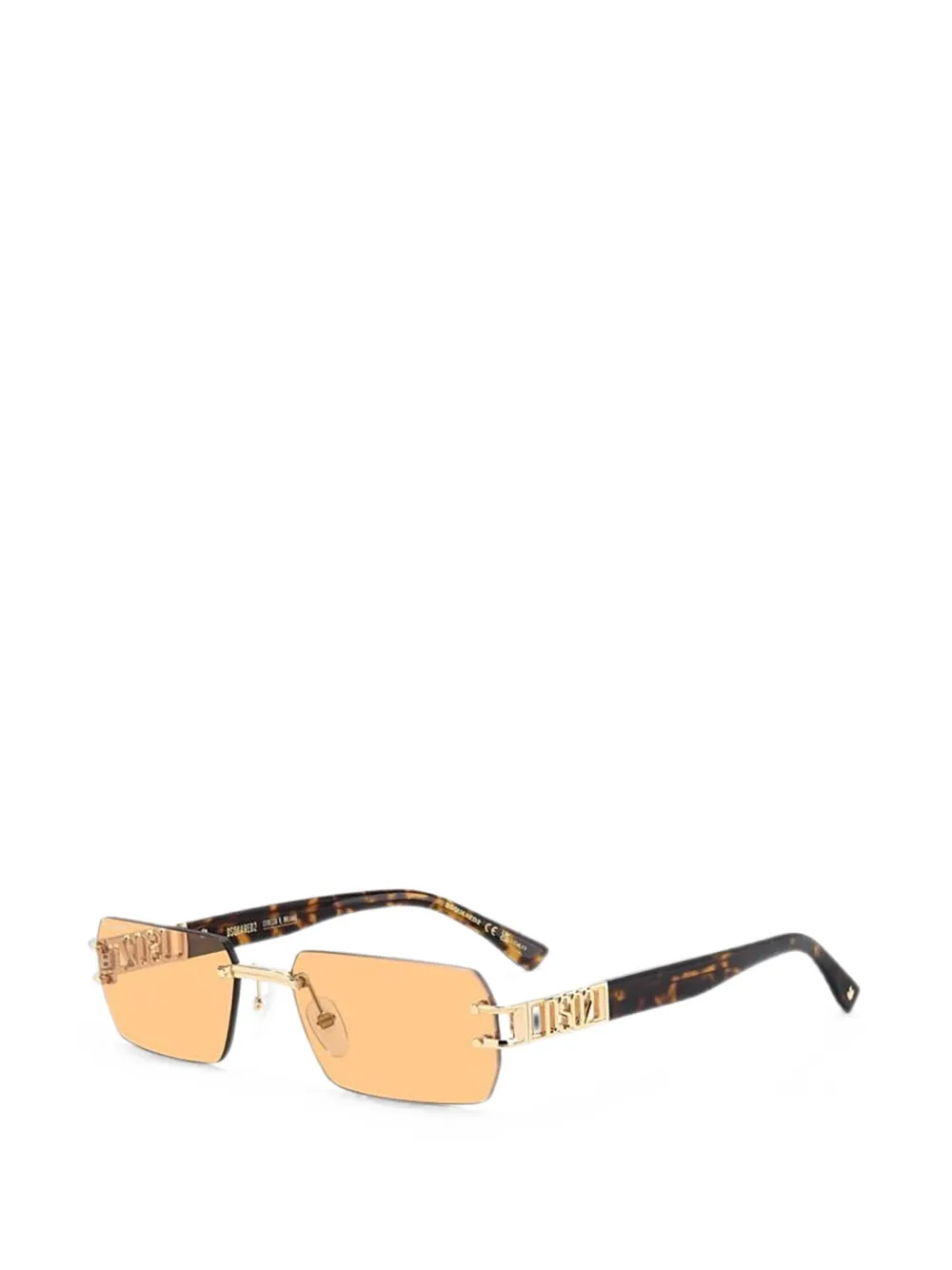 DSQUARED2 Zonnebril met rechthoekig montuur Oranje