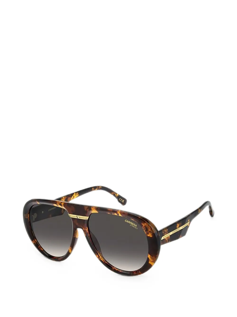 Carrera Victory zonnebril met piloten montuur en schildpadschild-design Bruin