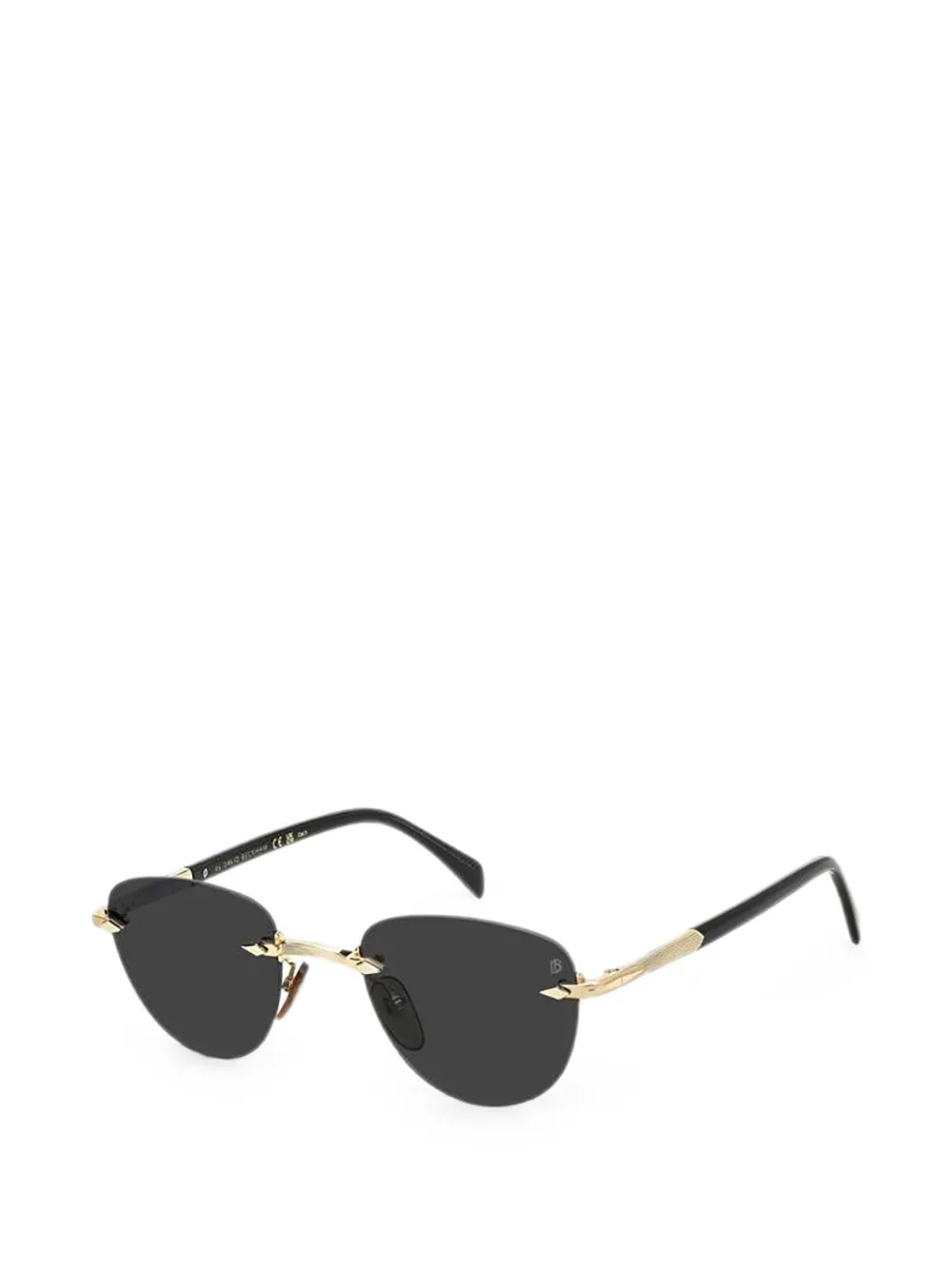 Eyewear by David Beckham Zonnebril met randloos geometrisch montuur Goud