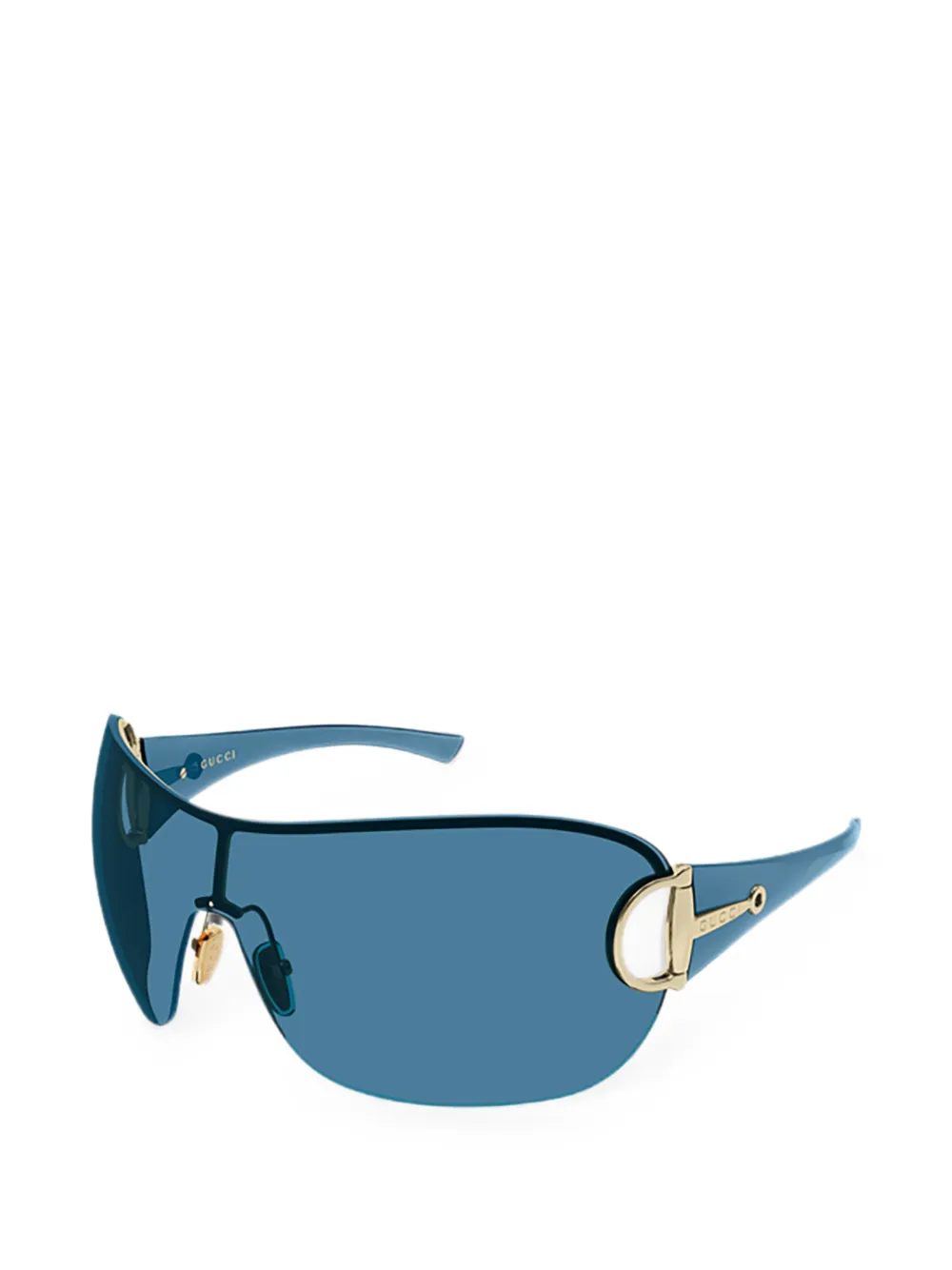 Gucci Eyewear Horsebit zonnebril met oversized montuur Blauw
