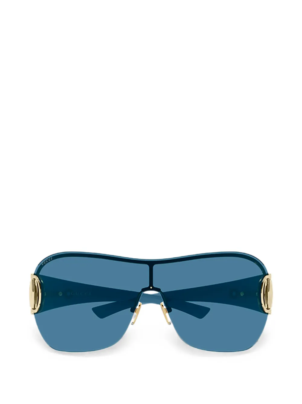 Gucci Eyewear Horsebit oversized-frame sunglasses - Blu