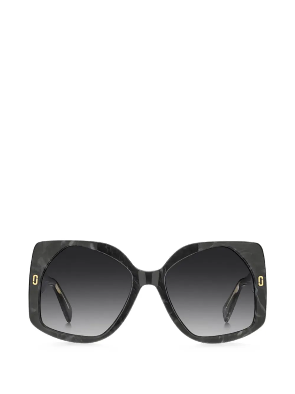 Marc Jacobs Eyewear marble-effect geometric-frame sunglasses - Grigio