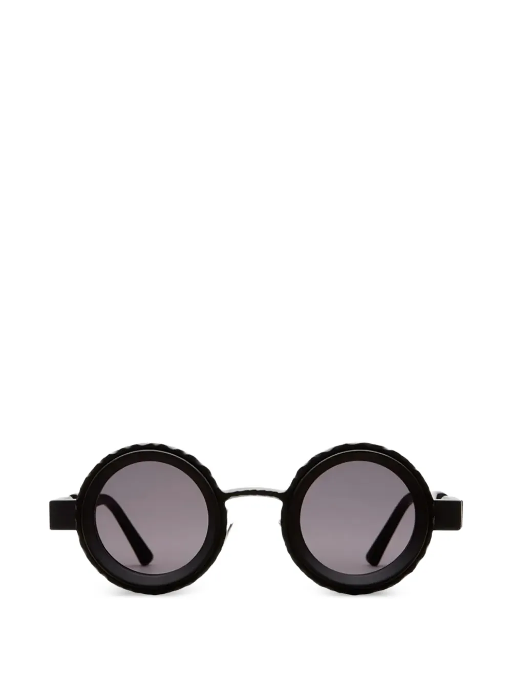 Kuboraum round-frame textured sunglasses - Nero