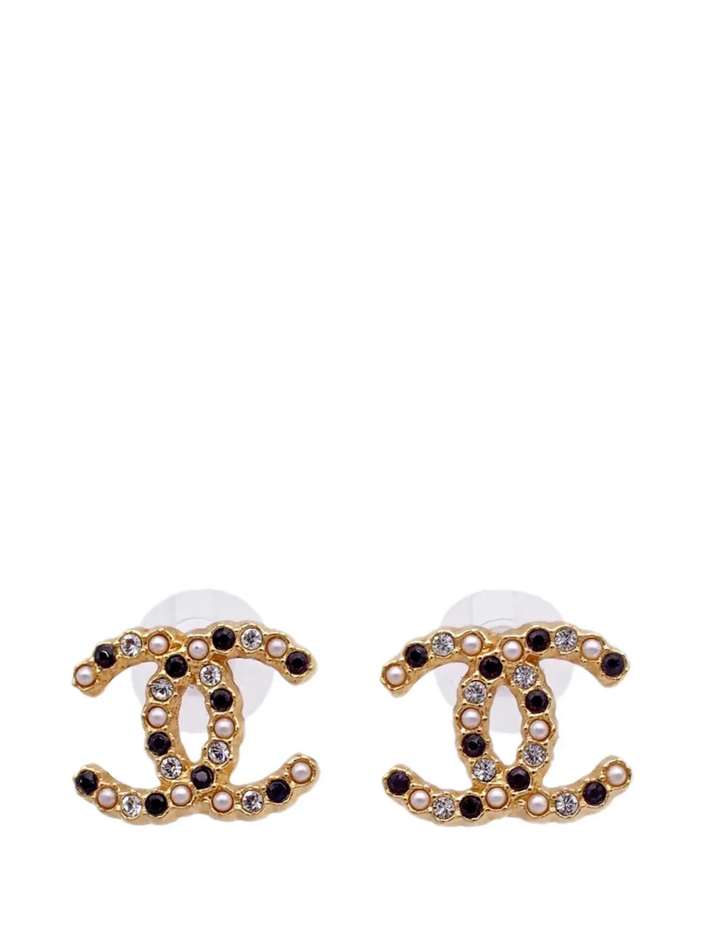 CHANEL Pre-Owned 2020 vergoldete Ohrringe aus Strass und Kunstharz