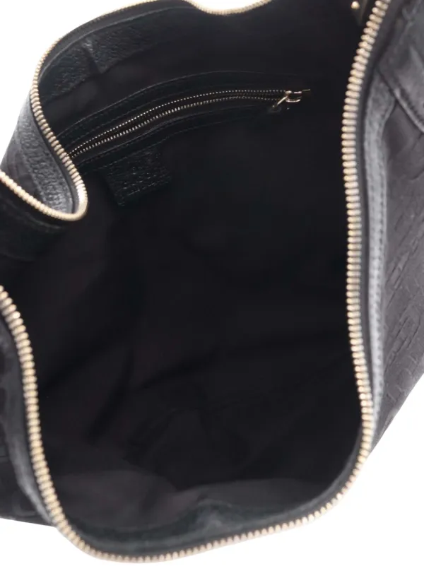 GUCCI GGキャンバス ホーボーバッグ ブラック Gucci Pre-Owned 2000-2015 GG キャンバス ホースビット グラム