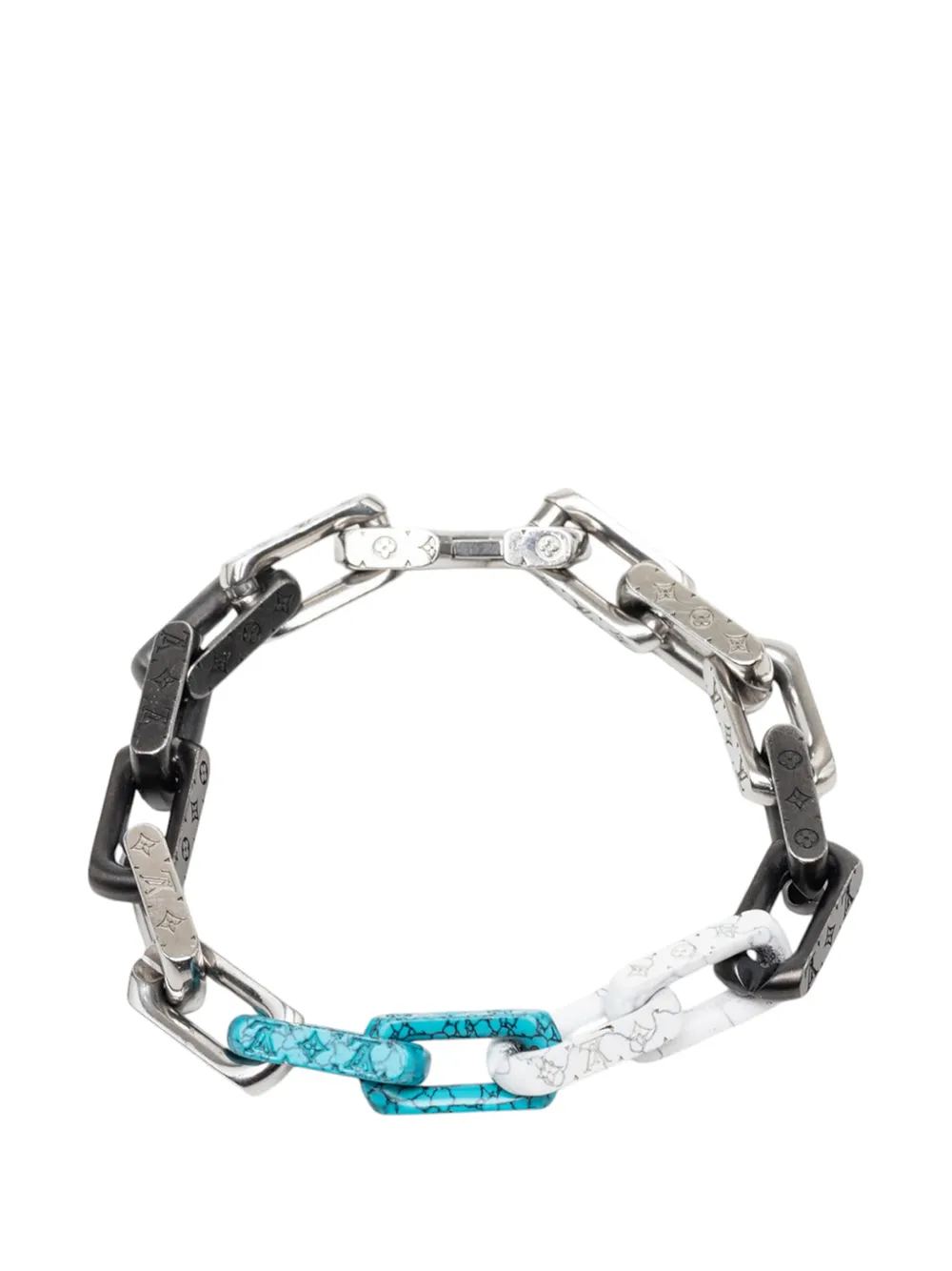 Louis Vuitton Pre-Owned Bracciale a catena con monogramma 2023 - Argento