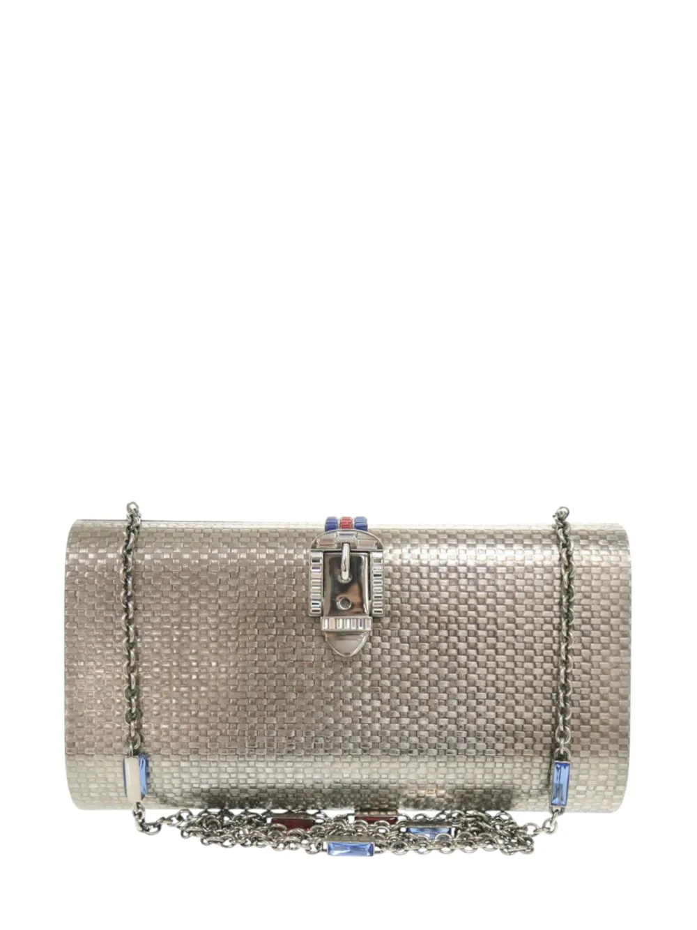 Gucci Pre-Owned Borsa a spalla con fibbia di cristalli 2016-2026 - Argento