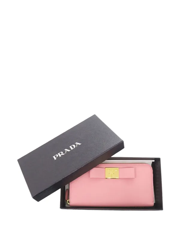 PRADA サフィアーノ フィオッコ 長財布 Prada Pre-Owned 2013-2026 サフィア フィオッコ ボウ ウォレット