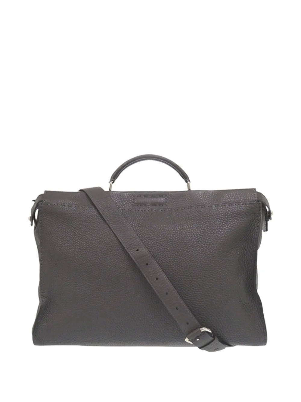 Fendi Pre-Owned Borsa a tracolla Selleria Monster Eyes Peekaboo Iconic Essential grande 2010-2026 - Grigio