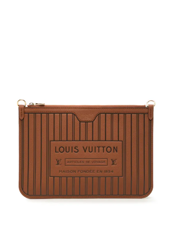 Louis Vuitton Pre-owned 2021-2026 Inside Out Calfskin Neverfull MM Pouch in Brown