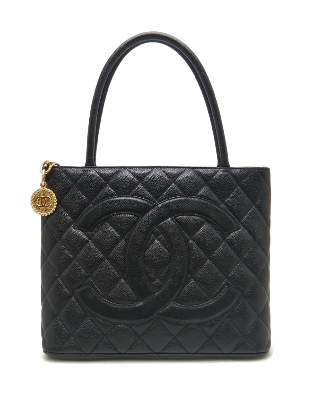 CHANEL Pre-Owned Borsa tote Medallion in pelle Caviar 2000-2002 - Nero