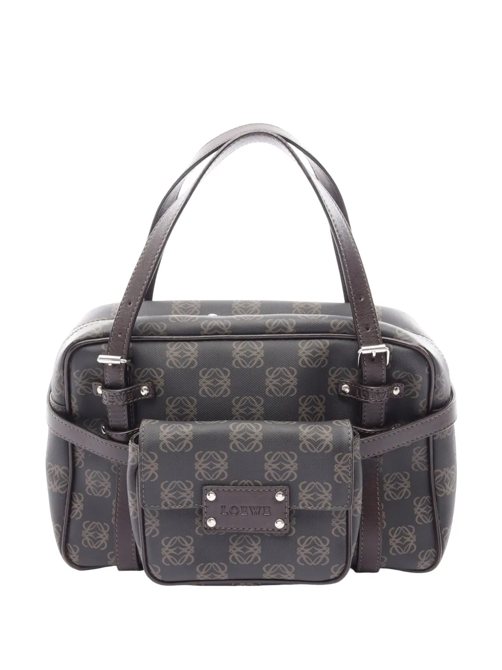 Loewe Pre-Owned Borsa a mano Anagram in tela cerata 2005 - Grigio