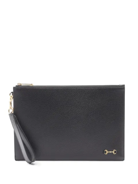 Gucci Pre-Owned 2000-2015 Leather Horsebit 1955 Zip clutch bag