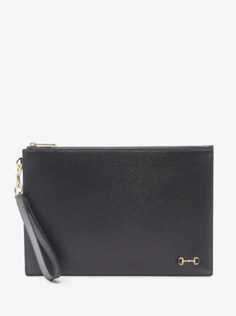 Gucci Pre-Owned 2000-2015 Leather Horsebit 1955 Zip clutch bag