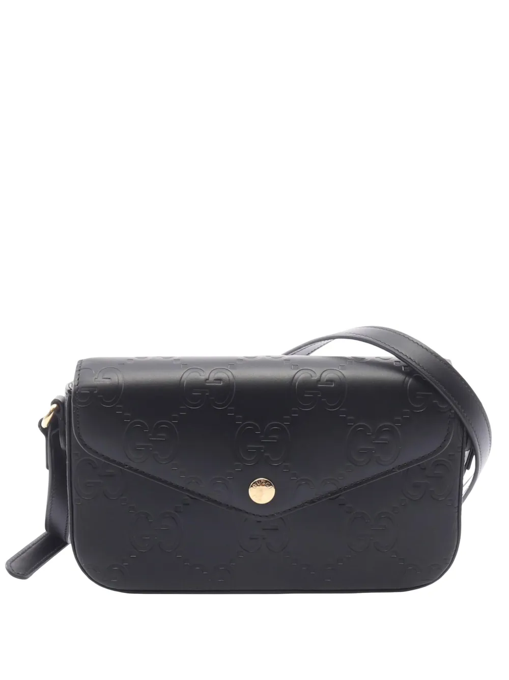 Gucci Pre-Owned Borsa a tracolla Pochette super mini in pelle goffrata con motivo GG Jumbo 2000-2015 - Nero