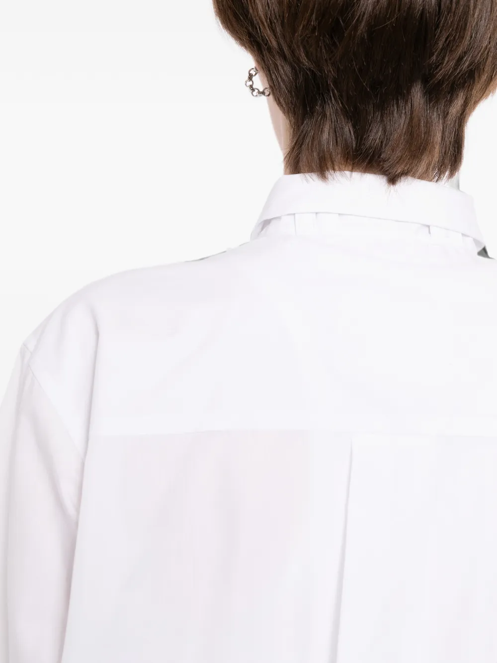 sacai hooded panelled jacket Wit