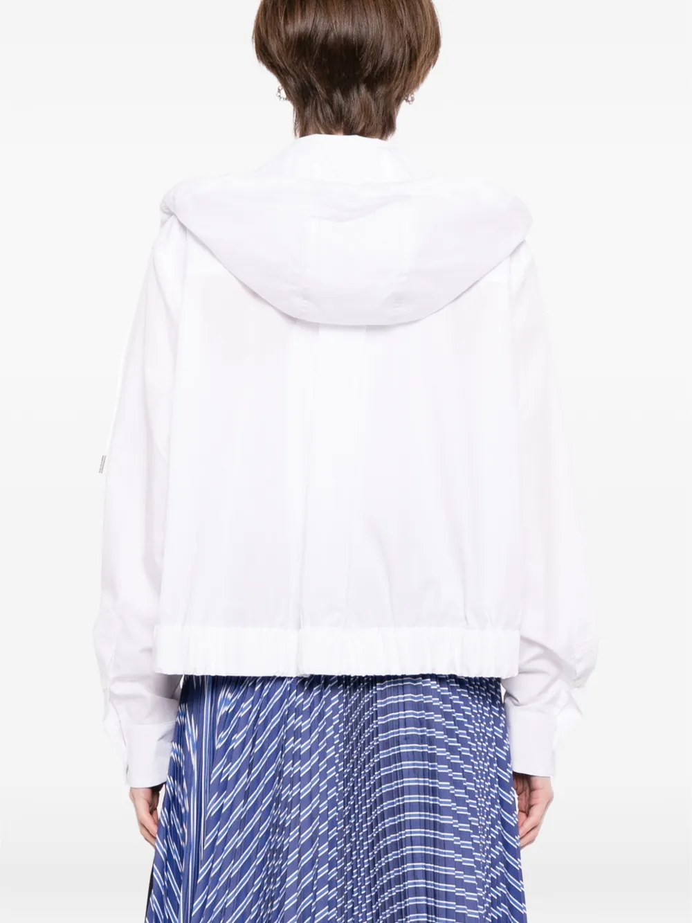 sacai hooded panelled jacket Wit