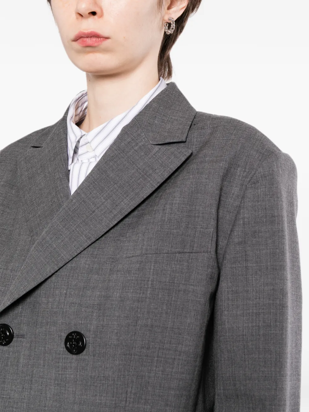 sacai Blazer met dubbele rij knopen Grijs