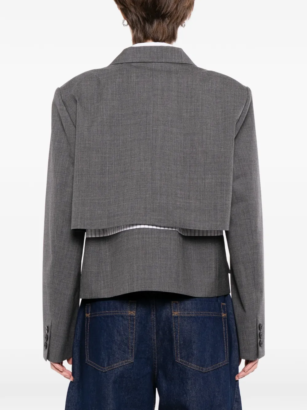 sacai Blazer met dubbele rij knopen Grijs