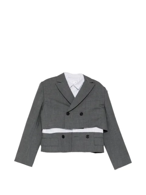 sacai double-breasted layered blazer