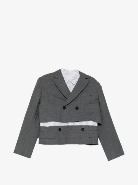 sacai double-breasted layered blazer