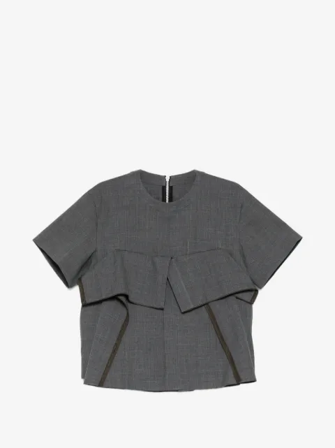 sacai ruffled short-sleeve top