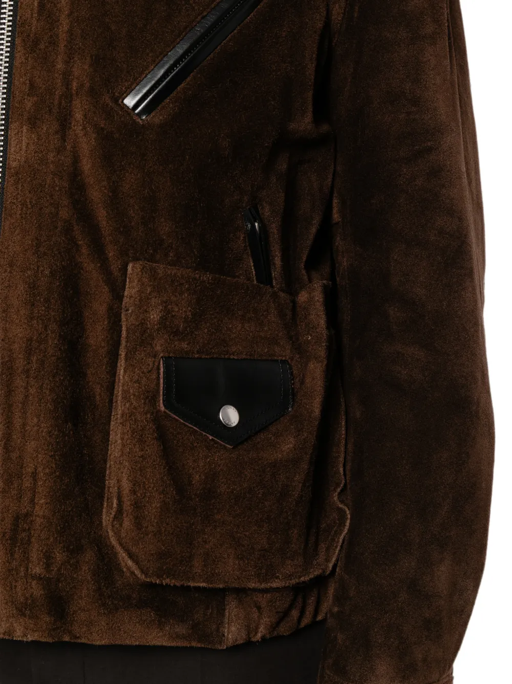 sacai Suède blouse Bruin
