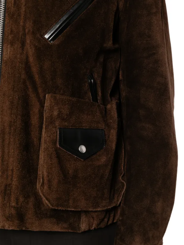 Sacai Suede Blouson | Brown | FARFETCH