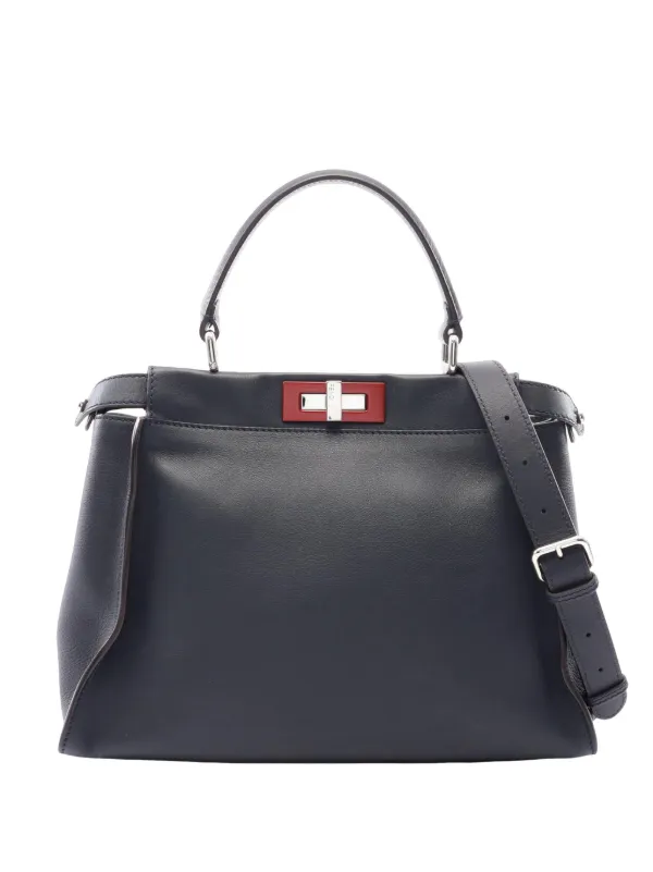Fendi Pre-owned 2000-2010 Leather Peekaboo Satchel in Blue